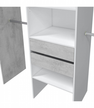 Kit  Vestidor 179 cm. Blanco Artik/Cemento