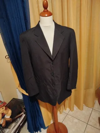 Giacca Uomo Fresco Lana Tg 54 XXL Grigia