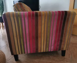 Sillón individual de rayas multicolor