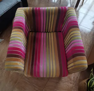 Sillón individual de rayas multicolor