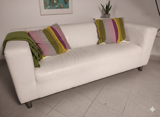 Sofá IKEA Klippan Piel Blanco