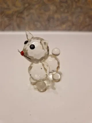 RARE Vintage Stylized Crystal Cat – Minimalist Art