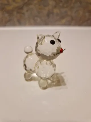 RARE Vintage Stylized Crystal Cat – Minimalist Art