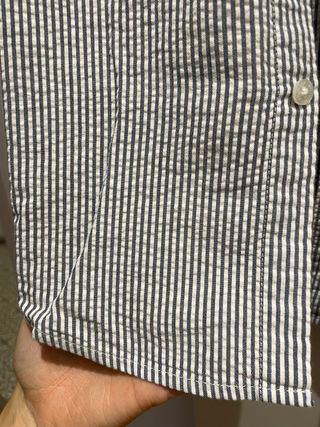 Camisa algodon Hollister Talla M Rayas Azules