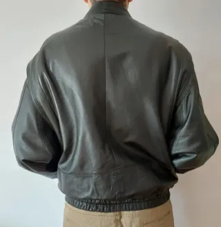 Cazadora Piel Caballero Negra