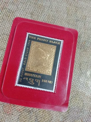 Penny Black Bhutan Oro 22k