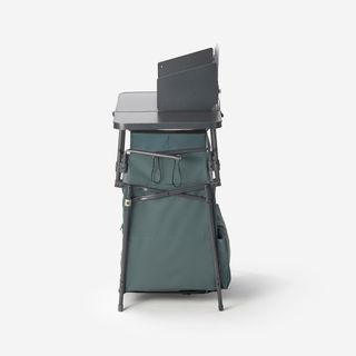 Mueble de cocina de camping L, plegable y con mampara