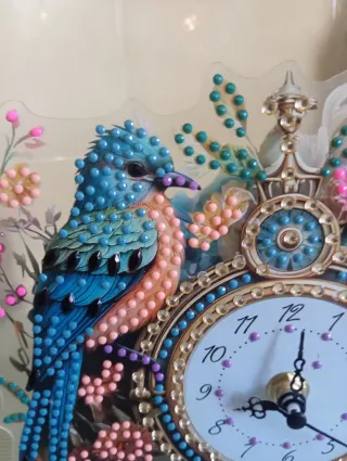 Orologio da tavolo Diamond Painting Uccelli