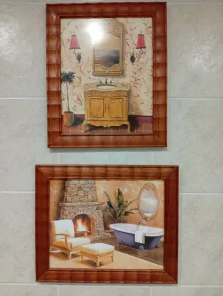 Muebles de baño madera y porcelana