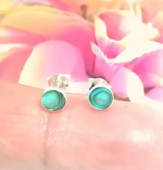 Pendientes Avalon Natural 6mm Plata Ley