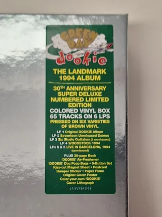 Green Day "Dookie" Box Set Vinilos Color