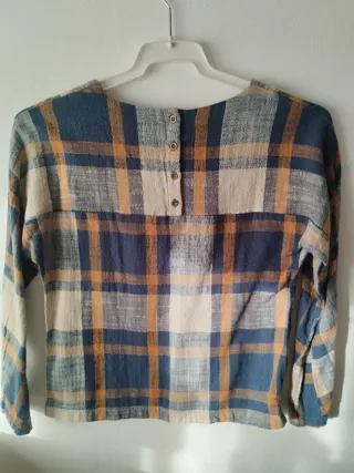 Blusa Zara cuadros manga larga