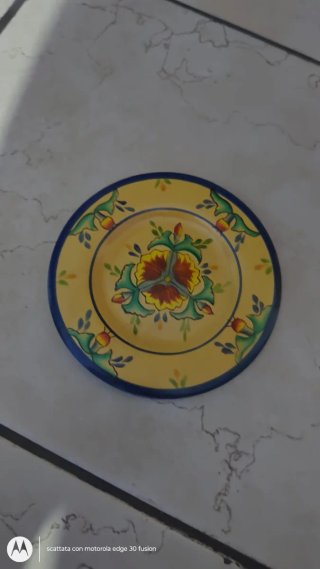 Set 3 piatti in ceramica decorati a mano