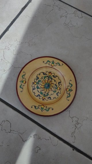 Set 3 piatti in ceramica decorati a mano