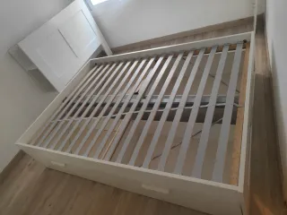 Cama Brimmes Ikea con cabecero y cajones