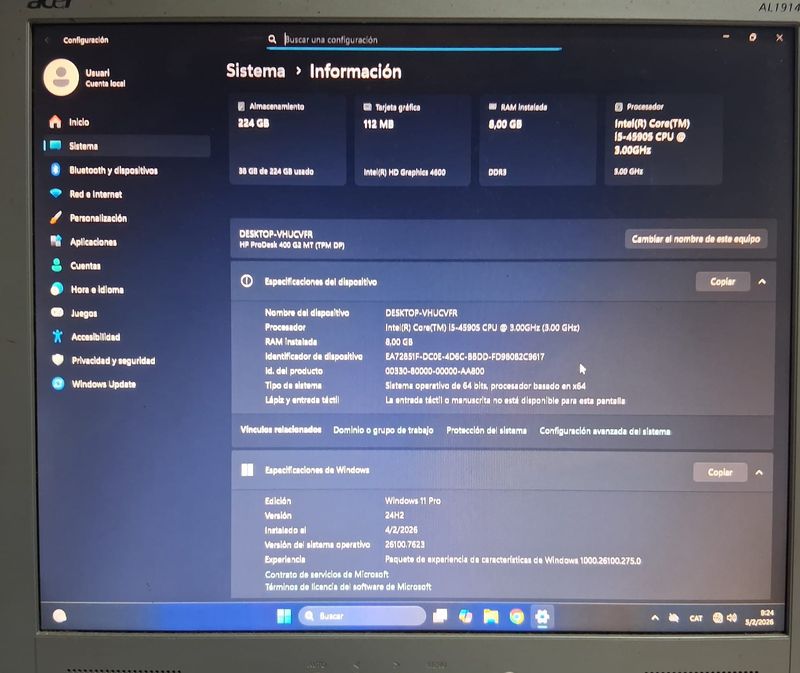 Ordenador i5 HP Windows 11 PC Completo afbeelding 2