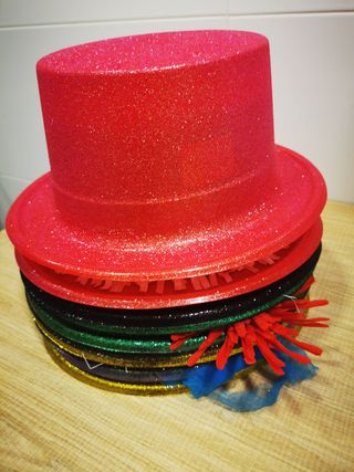 Lote 12 Gorros Fiesta Disfraz Brillantes