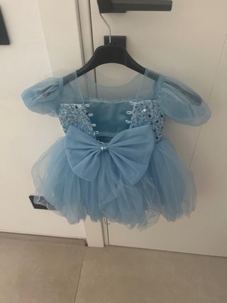 Vestito bambina azzurro con paillettes
