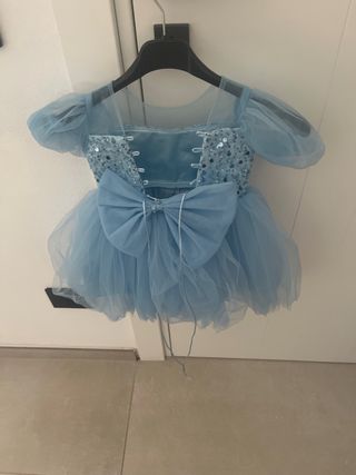 Vestito bambina azzurro con paillettes
