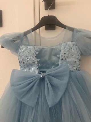 Vestito bambina azzurro con paillettes