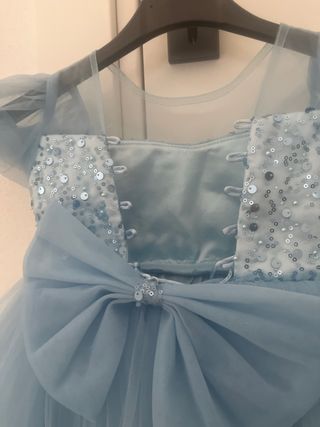 Vestito bambina azzurro con paillettes