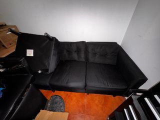 Sofá de 3 plazas tela negro