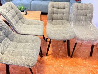 Sillas comedor tapizadas (4 unidades) base metal