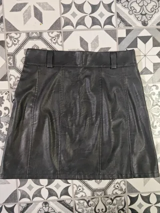 Minigonna ecopelle morbida zip laterale