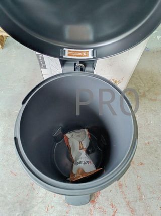 Cubo de Basura con Pedal, Acero Inoxidable, Negro