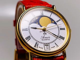 Orologio vintage con fasi lunari AM AMOR 1978 30mm