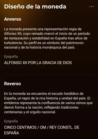 Moneda 5 céntimos España 1878