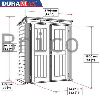 Caseta PVC Yardmate Pent Plus 91x170x202 cm - Duramax