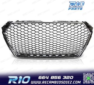 PARRILLA AUDI A4 B9 15-19 LOOK RS CROMADO NEGRO
