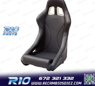 KIT ASIENTO BAQUET UNIVERSAL NEGRO PIEL ESTILO EVO