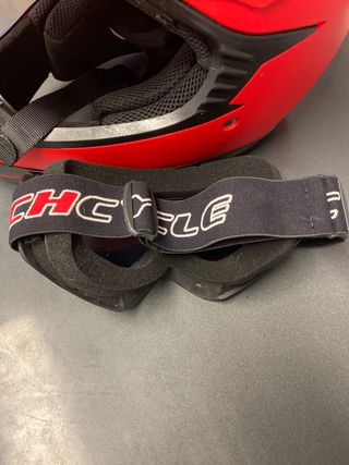 Casco y Gafas Motocross Niño Leopard Rojo