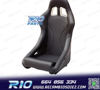 KIT ASIENTO BAQUET UNIVERSAL NEGRO PIEL ESTILO EVO