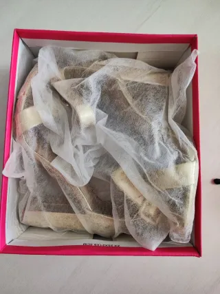 Zapatos dorados tacón mujer talla 38