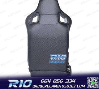 KIT ASIENTO DEPORTIVO SEMI BAQUET ESTILO RS CUERO NEGRO COST