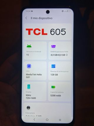 TCL 605 T517D 128GB Nero Nuovo Originale