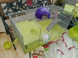 Lote jaulas y tubos hámster