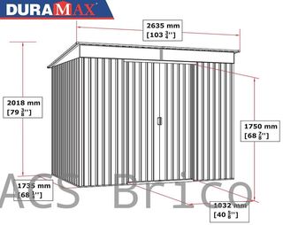 Caseta Metálica Top Shed Pent Roof 173x263x201 cm - Duramax