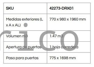 Caseta Armario Metálica Palladium 77x98x196 cm - Duramax