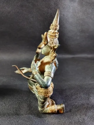 Pareja Figuras Bronce Tailandia Músicos