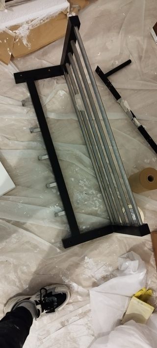 Colgador de pared entrada metal madera