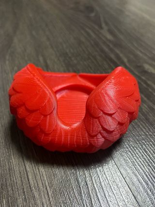 Portavelas Corazón Alas Rojo 3D