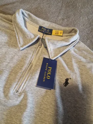 Sudadera Polo Ralph Lauren Gris Media Cremallera