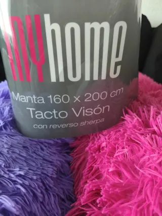 2 Mantas Suaves Rosa y Morado