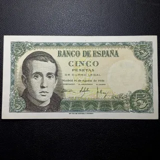 Ñ09X05C. 5 pesetas 1951. Balmes. Sin serie. EBC+