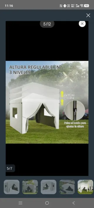 Carpa plegable para jardín color beige