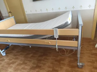 Cama ortopédica de madera y metal